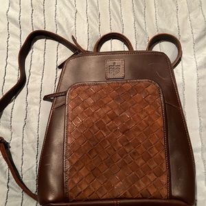 Basket Weave Leather Backpack